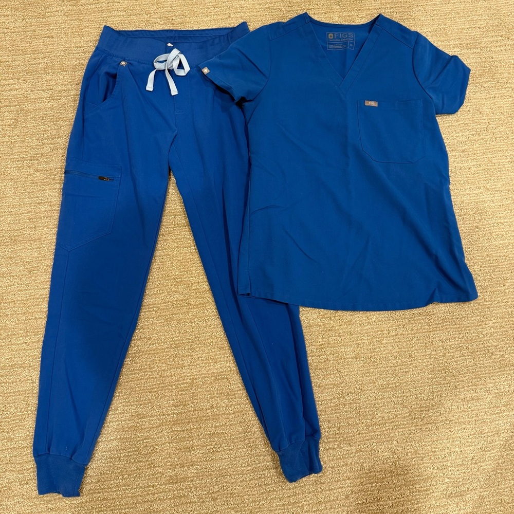 Figs Royal Blue Scrub Set